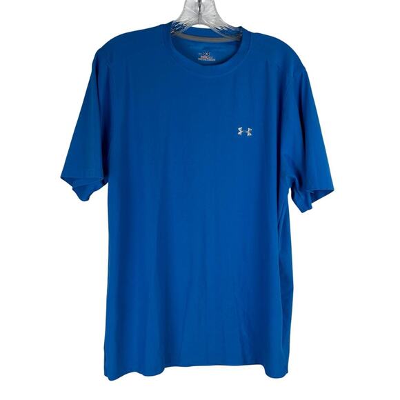 Under Armour Men's Heatgear Dri-Fit Shirt Size Medium Blue Athletic Activewear - Picture 1 of 8